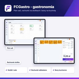 FCGastro: plan sali ze stolikami i rachunek stolika